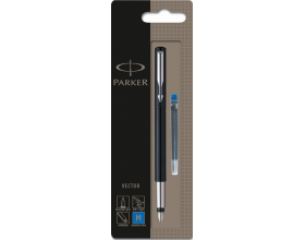 Parker Vector Fountain Pen Black Medium Ink Nib S0881041