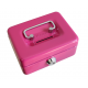 4inch Small Key Lock Petty Cash Piggy Bank Money Box Pot Safe Coin Slot Pink