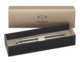 Parker Jotter Retractable Ballpoint Pen and Mechanical Pencil Set Stainless Steel Blue Ink 0.5 mm Hb Lead Blister Pack of 2