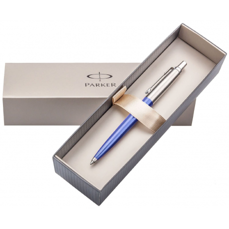 Parker Jotter Standard Ballpoint Ball Pen Stainless Steel Blue (Blister Pack)