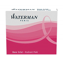 Waterman Short Size Ink Cartridges Radiant Pink - Pack of 6