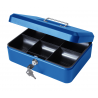 10" Metal Petty Cash Box with Lock - Blue