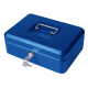 12" Large Lockable Secure Money Box, Cash Tin - Blue