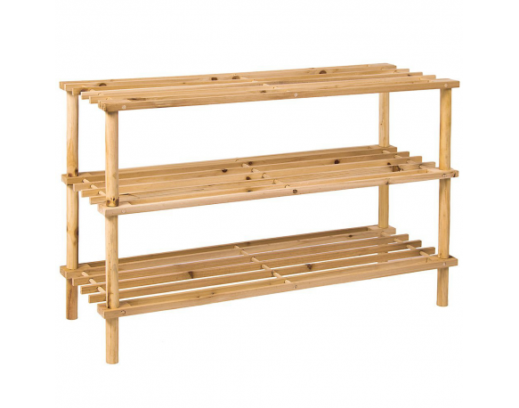 3 Tier Stackable Wooden Shoe Rack Vertical Storage Shelf Unit