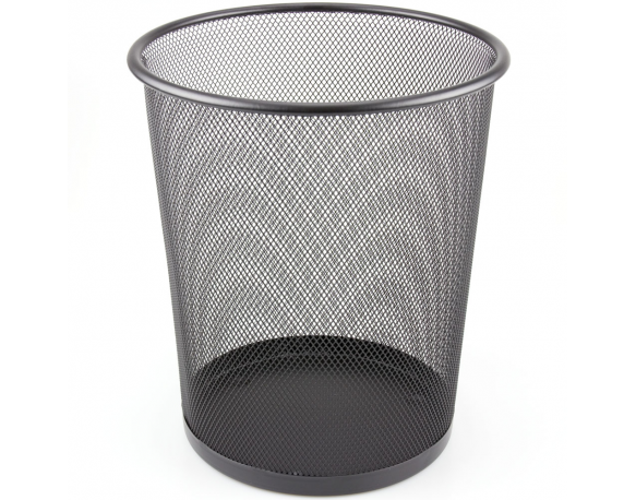 Metal Mesh Waste Paper Rubbish Bin Wire Black for Office, Bedroom