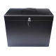 Cathedral Lockable A4 Metal Filing Box, Black