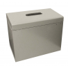Cathedral A4 Metal File Storage Box with Lock, Silver A4SL