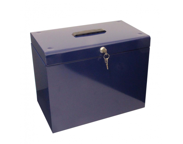 Cathedral A4 Metal File & Document Storage Box, Blue