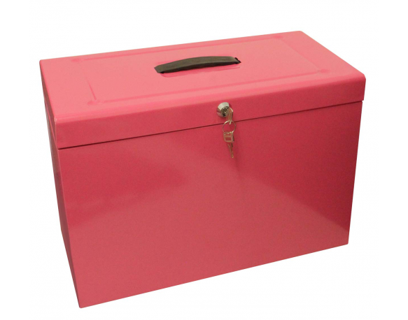 Cathedral Foolscap Suspension File Storage Box, Pink HOPK