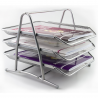 Filing Trays Letter Paper Desk Holder Storage Organiser Office Metal Mesh 3 Tier